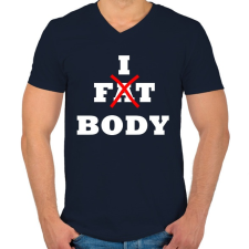 PRINTFASHION Fitt alkat - Férfi V-nyakú póló - Sötétkék férfi póló