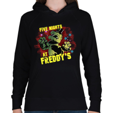 PRINTFASHION Five night at freddys - Női kapucnis pulóver - Fekete