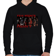 PRINTFASHION FIVE NIGHTS AT FREDDYS2 - Férfi kapucnis pulóver - Fekete
