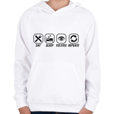 PRINTFASHION Fix eyes - Gyerek kapucnis pulóver - Fehér gyerek pulóver, kardigán