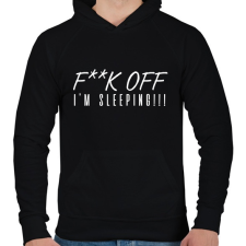 PRINTFASHION Fk off - Férfi kapucnis pulóver - Fekete férfi pulóver, kardigán