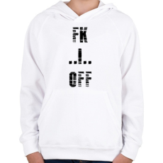 PRINTFASHION FK OFF - Gyerek kapucnis pulóver - Fehér