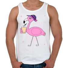 PRINTFASHION Flamingo  - Férfi atléta - Fehér atléta, trikó