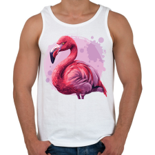 PRINTFASHION flamingo - Férfi atléta - Fehér atléta, trikó