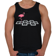 PRINTFASHION Flamingo @#& - Férfi atléta - Fekete atléta, trikó