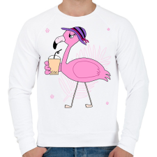 PRINTFASHION Flamingo - Férfi pulóver - Fehér férfi pulóver, kardigán