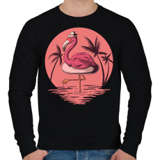PRINTFASHION flamingo - Férfi pulóver - Fekete