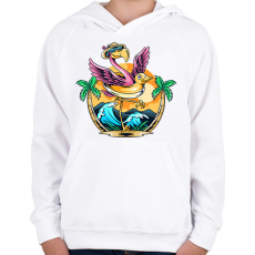 PRINTFASHION Flamingo  - Gyerek kapucnis pulóver - Fehér