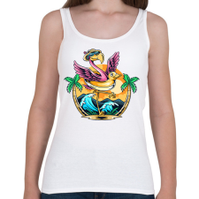 PRINTFASHION Flamingo  - Női atléta - Fehér női trikó