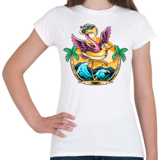 PRINTFASHION Flamingo  - Női póló - Fehér