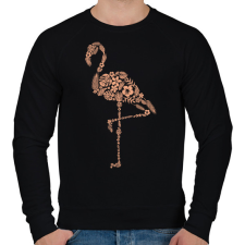 PRINTFASHION Flamingó virágokból - Férfi pulóver - Fekete férfi pulóver, kardigán