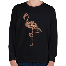 PRINTFASHION Flamingó virágokból - Gyerek pulóver - Fekete gyerek pulóver, kardigán