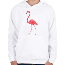 PRINTFASHION Flamingós póló - Gyerek kapucnis pulóver - Fehér gyerek pulóver, kardigán