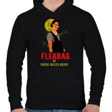 PRINTFASHION FLEABAG - Férfi kapucnis pulóver - Fekete férfi pulóver, kardigán