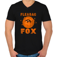 PRINTFASHION FLEABAG FOX2 - Férfi V-nyakú póló - Fekete férfi póló