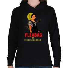 PRINTFASHION FLEABAG - Női kapucnis pulóver - Fekete női pulóver, kardigán