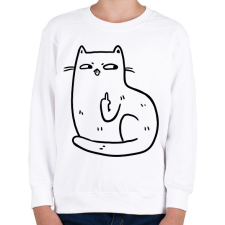 PRINTFASHION Flegma macska - Gyerek pulóver - Fehér gyerek pulóver, kardigán