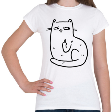 PRINTFASHION Flegma macska - Női póló - Fehér