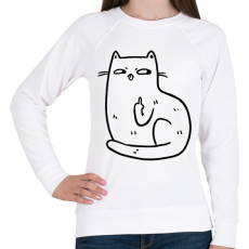 PRINTFASHION Flegma macska - Női pulóver - Fehér