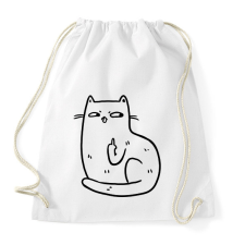 PRINTFASHION Flegma macska - Sportzsák, Tornazsák - Fehér tornazsák