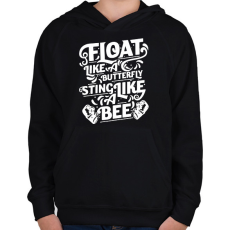 PRINTFASHION Float like a butterfly - Gyerek kapucnis pulóver - Fekete
