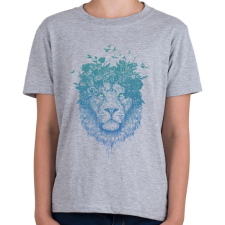 PRINTFASHION Floral lion - Gyerek póló - Sport szürke gyerek póló