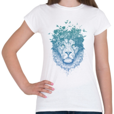 PRINTFASHION Floral lion - Női póló - Fehér női póló