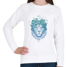 PRINTFASHION Floral lion - Női pulóver - Fehér