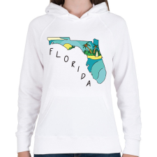 PRINTFASHION Florida - Női kapucnis pulóver - Fehér női pulóver, kardigán