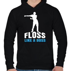 PRINTFASHION Floss like a boss - tánc - Férfi kapucnis pulóver - Fekete