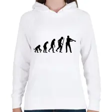 PRINTFASHION Floss tánc evolúció - Női kapucnis pulóver - Fehér női pulóver, kardigán