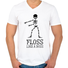 PRINTFASHION Flossing dance - Férfi V-nyakú póló - Fehér