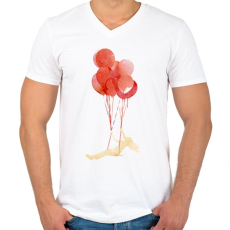 PRINTFASHION Fly away - Férfi V-nyakú póló - Fehér