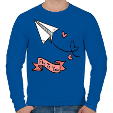 PRINTFASHION Fly to you - Férfi pulóver - Királykék