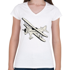 PRINTFASHION flying - Női V-nyakú póló - Fehér női póló