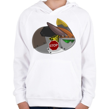 PRINTFASHION Flying Robot Rabbit - Gyerek kapucnis pulóver - Fehér gyerek pulóver, kardigán