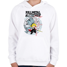 PRINTFASHION FMA Brotherhood - Gyerek kapucnis pulóver - Fehér gyerek pulóver, kardigán