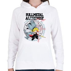 PRINTFASHION FMA Brotherhood - Női kapucnis pulóver - Fehér