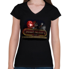 PRINTFASHION Fnaf tábla - Női V-nyakú póló - Fekete női póló