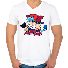 PRINTFASHION FNF - Férfi V-nyakú póló - Fehér