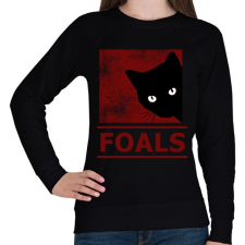 PRINTFASHION FOALS BLACK CAT - Női pulóver - Fekete női pulóver, kardigán