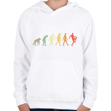 PRINTFASHION Foci Evolúció - Gyerek kapucnis pulóver - Fehér