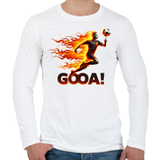 PRINTFASHION Foci - Férfi hosszú ujjú póló - Fehér férfi póló