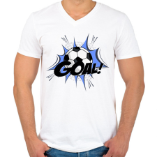 PRINTFASHION Foci - Férfi V-nyakú póló - Fehér férfi póló