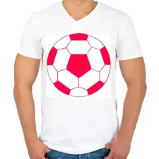 PRINTFASHION Foci  - Férfi V-nyakú póló - Fehér férfi póló
