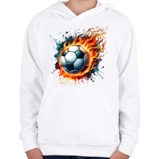 PRINTFASHION foci - Gyerek kapucnis pulóver - Fehér