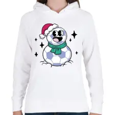 PRINTFASHION Foci hóember - Női kapucnis pulóver - Fehér női pulóver, kardigán