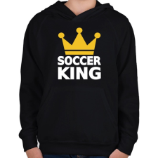 PRINTFASHION Foci király - Gyerek kapucnis pulóver - Fekete gyerek pulóver, kardigán