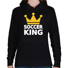 PRINTFASHION Foci király - Női kapucnis pulóver - Fekete