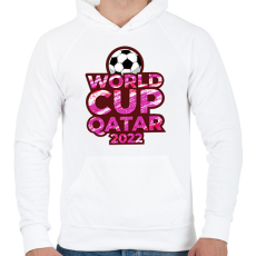 PRINTFASHION Foci világbajnokság Qatar 2022  - Férfi kapucnis pulóver - Fehér